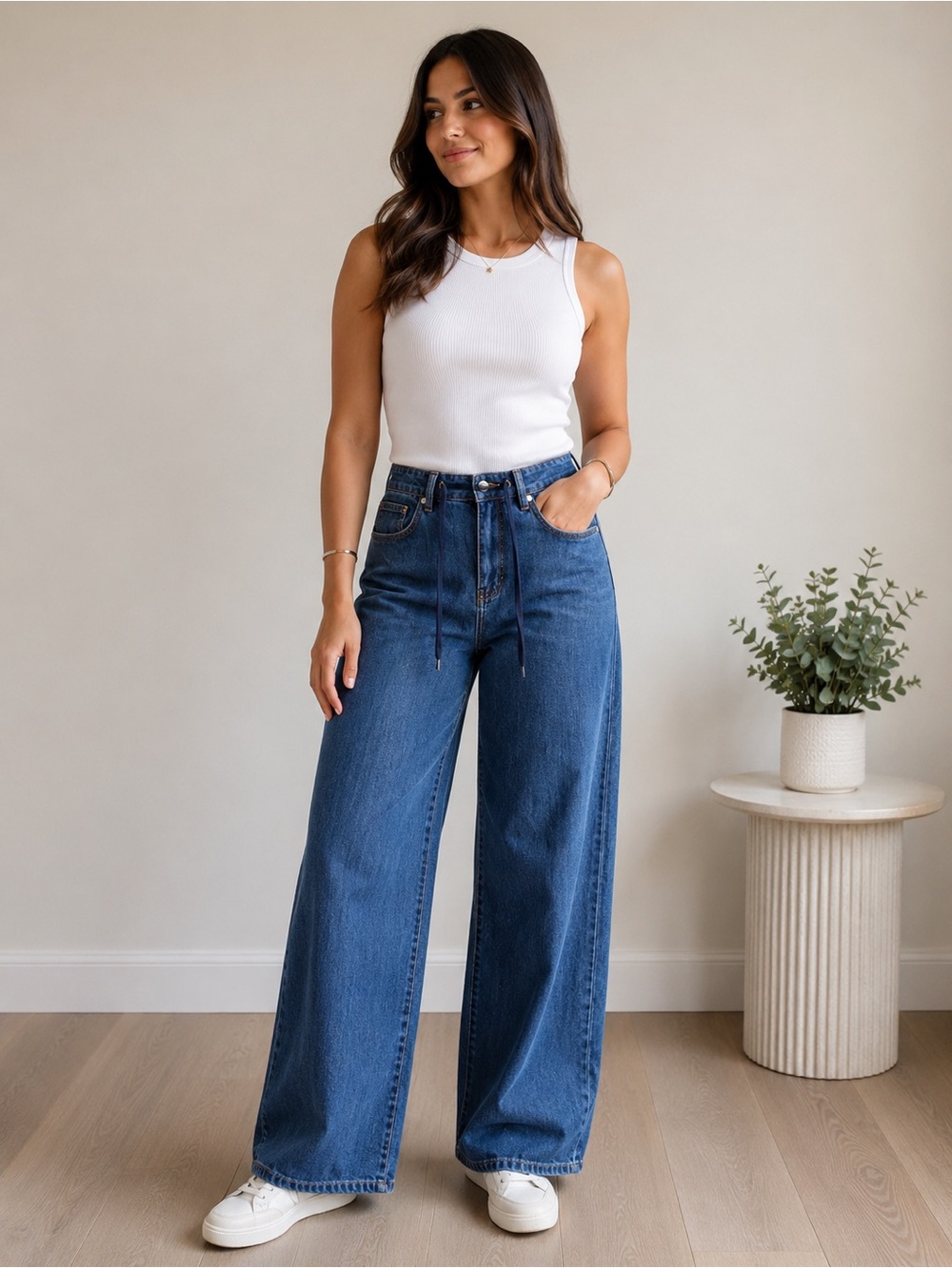 ✨ OAT New York Cloud Luxe Denim High Rise Baby Wide Leg Jeans Size 10/30